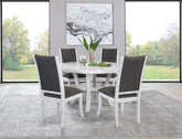 Orleans Furniture - Coaster - Judd 5-piece 54-inch Round Wood Dining Table Set Pearl White - 109330-S5